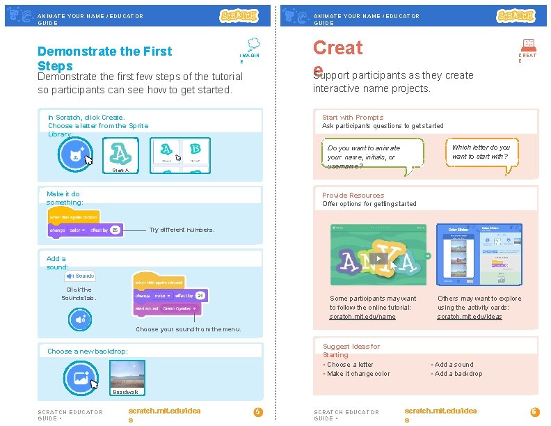 ANIMATE YOUR NAME / EDUCATOR GUIDE Demonstrate the First Steps IMAGIN E Demonstrate the