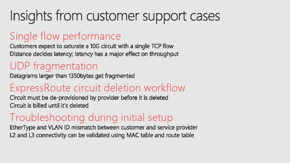 Single flow performance UDP fragmentation Express. Route circuit deletion workflow Troubleshooting during initial setup