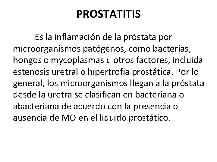 Prostatitis és poliuria