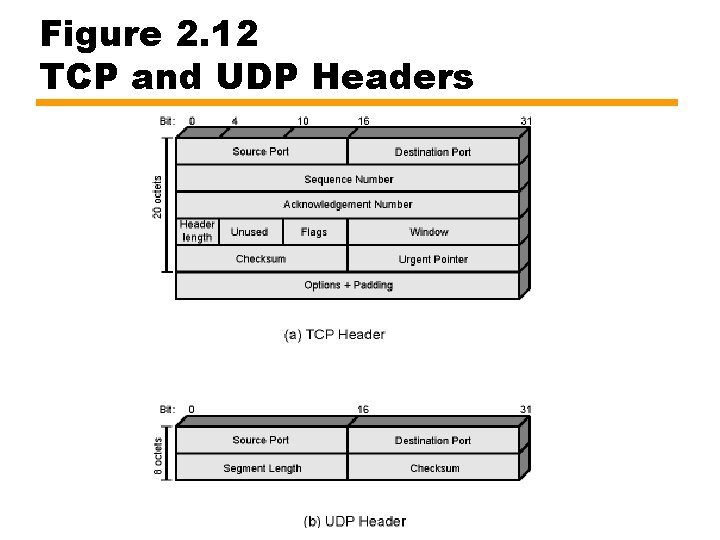 Figure 2. 12 TCP and UDP Headers 