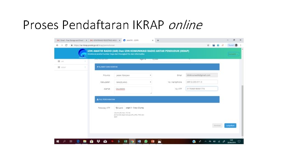 Proses Pendaftaran IKRAP online 