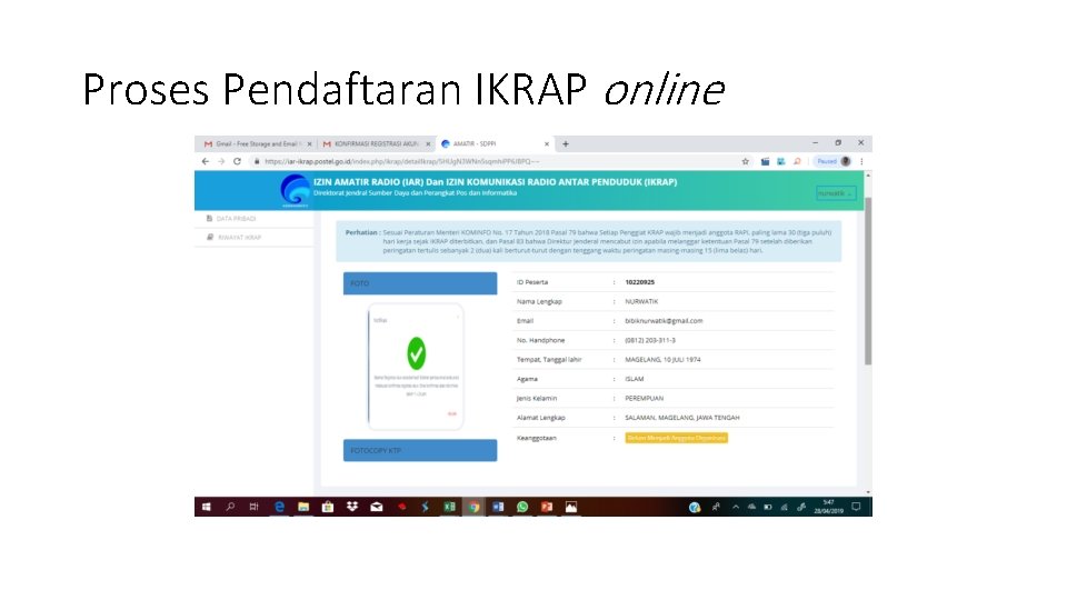 Proses Pendaftaran IKRAP online 