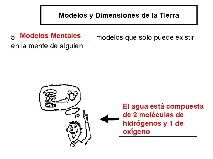 Modelos y Dimensiones de la Tierra Modelos Mentales 5. _________ - modelos que sólo