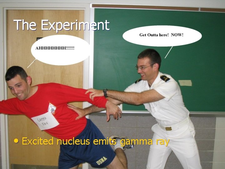 The Experiment • Excited nucleus emits gamma ray 