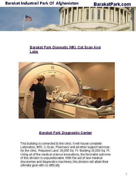 Barakat Industrail Park Of Afghanistan Barakat. Park. com Barakat Park Dianostic MRI, Cat Scan