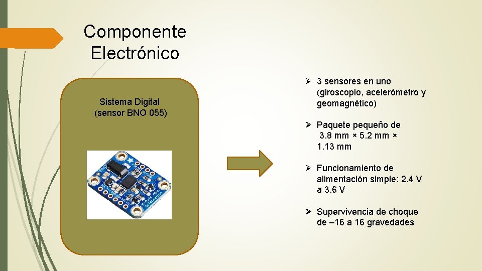 Componente Electrónico Sistema Digital (sensor BNO 055) Ø 3 sensores en uno (giroscopio, acelerómetro