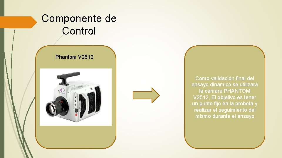 Componente de Control Phantom V 2512 Como validación final del ensayo dinámico se utilizará