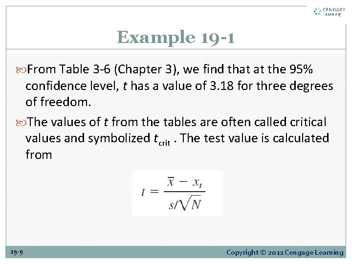 Example 19 -1 From Table 3 -6 (Chapter 3), we find that at the Example 19 -1 From Table 3 -6 (Chapter 3), we find that at the