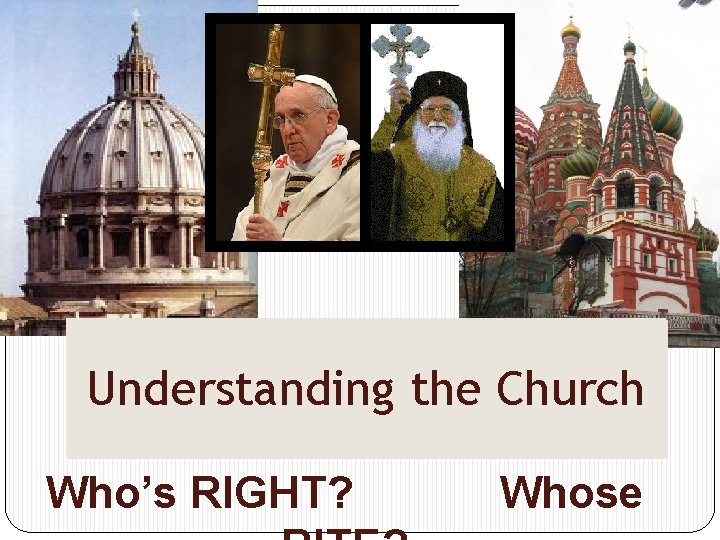 Understanding the Church Who’s RIGHT? Whose 