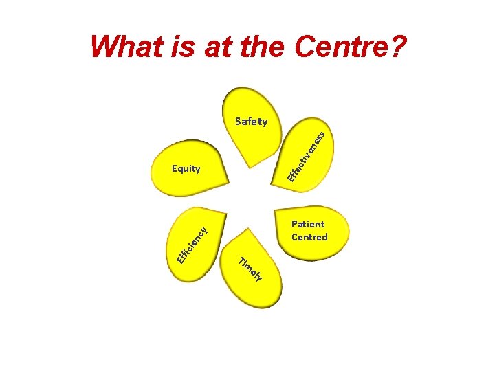 What is at the Centre? tiv en es s Safety Eff ec Equity Eff What is at the Centre? tiv en es s Safety Eff ec Equity Eff