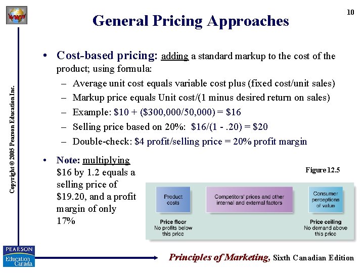 10 General Pricing Approaches Copyright © 2005 Pearson Education Inc. • Cost-based pricing: adding
