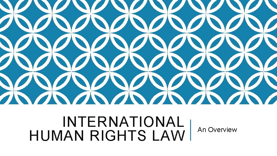 INTERNATIONAL HUMAN RIGHTS LAW An Overview 