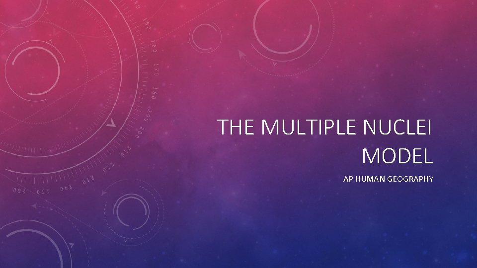 THE MULTIPLE NUCLEI MODEL AP HUMAN GEOGRAPHY 