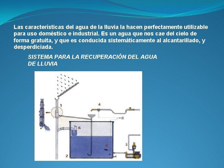 Las características del agua de la lluvia la hacen perfectamente utilizable para uso doméstico