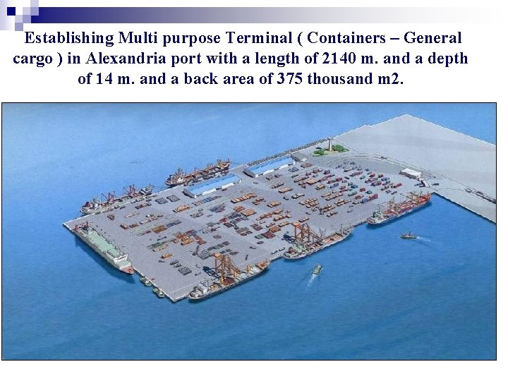 Establishing Multi purpose Terminal ( Containers – General cargo ) in Alexandria port with