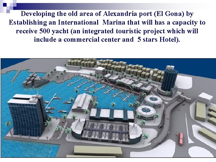 Developing the old area of Alexandria port (El Gona) by Establishing an International Marina