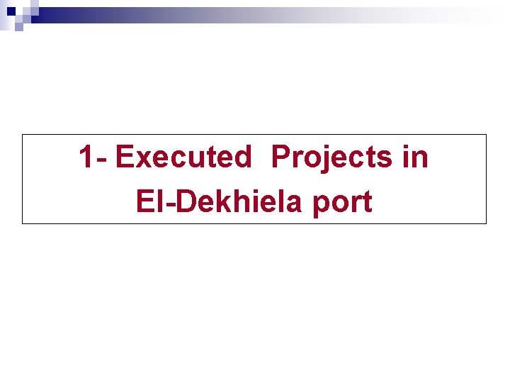 1 - Executed Projects in El-Dekhiela port 