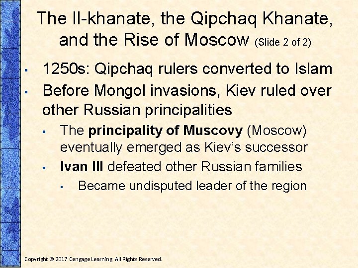 The Il-khanate, the Qipchaq Khanate, and the Rise of Moscow (Slide 2 of 2)