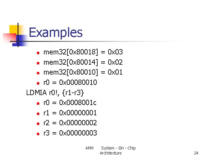 Examples mem 32[0 x 80018] = 0 x 03 n mem 32[0 x 80014]