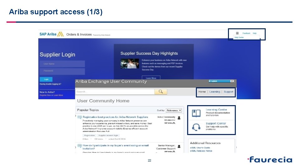  Ariba support access (1/3) 22 