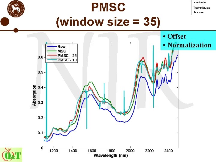 PMSC (window size = 35) Introduction Techniques Summary NIR • Offset • Normalization 