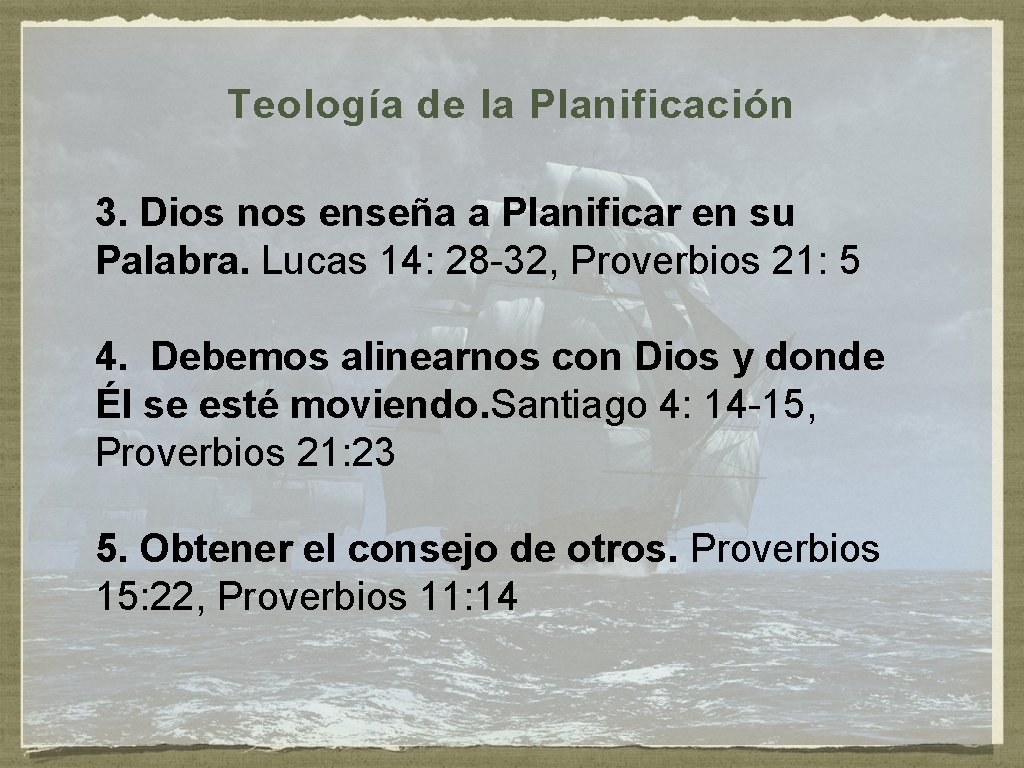 Teología de la Planificación 3. Dios nos enseña a Planificar en su Palabra. Lucas