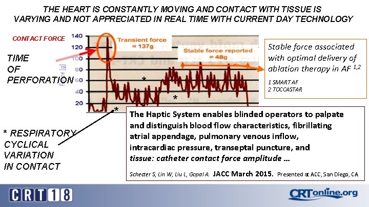 THE HEART IS CONSTANTLY MOVING AND CONTACT WITH TISSUE IS VARYING AND NOT APPRECIATED THE HEART IS CONSTANTLY MOVING AND CONTACT WITH TISSUE IS VARYING AND NOT APPRECIATED