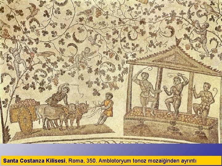 Santa Costanza Kilisesi, Roma, 350. Amblotoryum tonoz mozaiğinden ayrıntı 