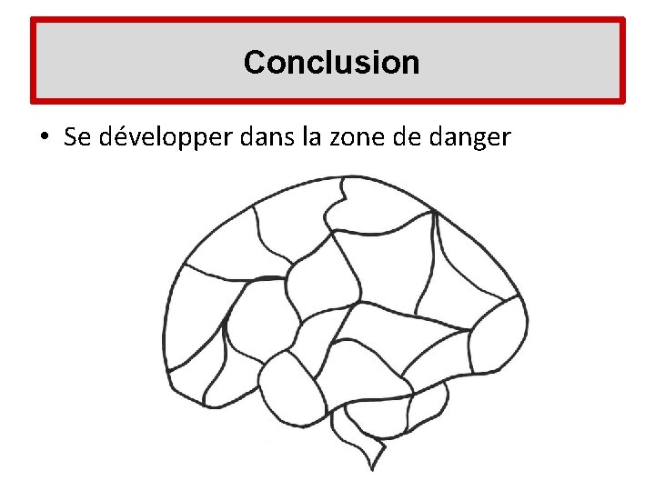  Conclusion • Se développer dans la zone de danger 