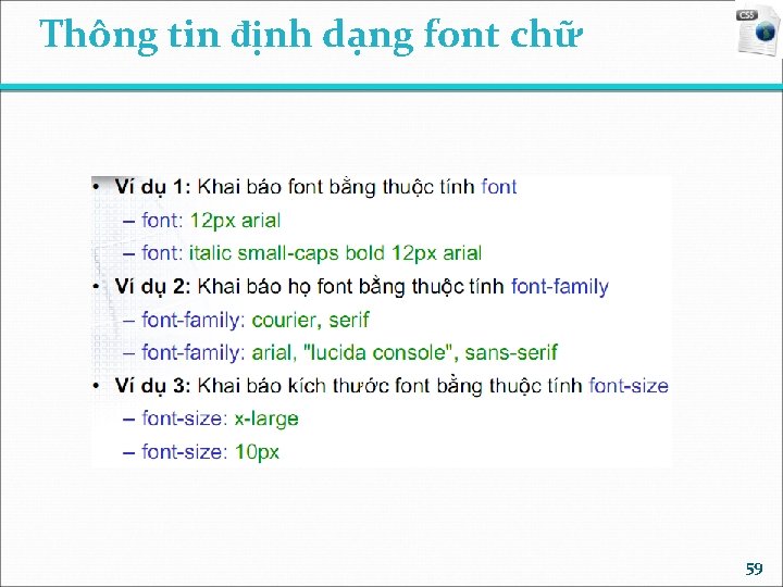 Thông tin định dạng font chữ 59 