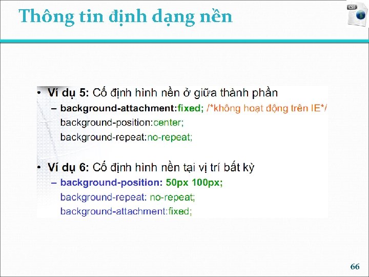 Thông tin định dạng nền 66 