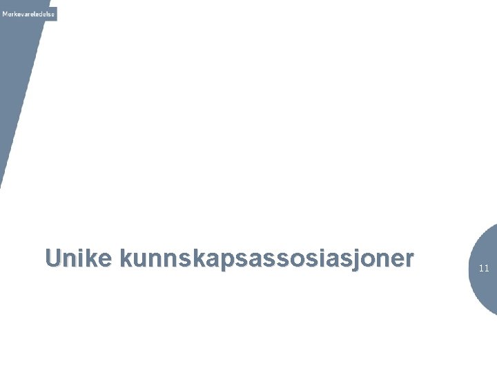 Unike kunnskapsassosiasjoner 11 