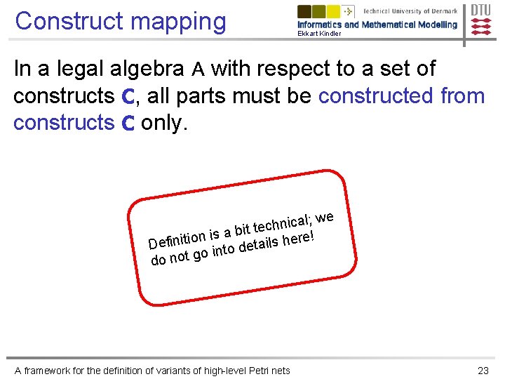 Construct mapping Ekkart Kindler In a legal algebra A with respect to a set