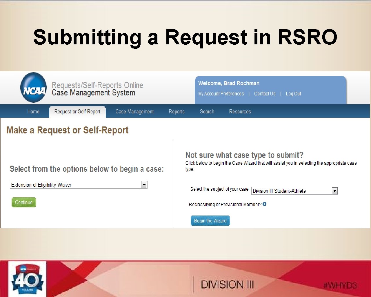 Submitting a Request in RSRO 
