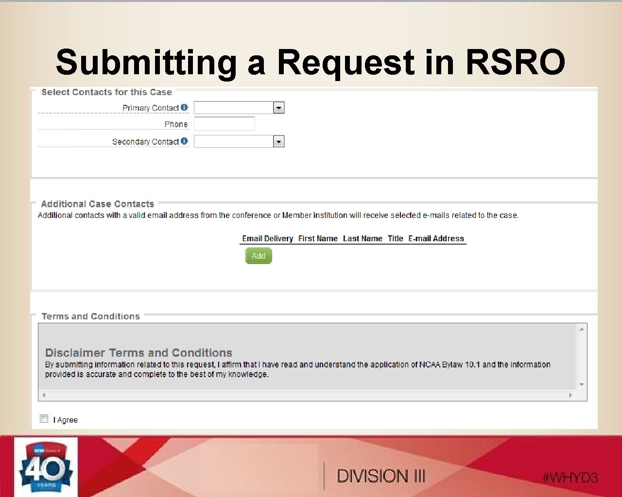 Submitting a Request in RSRO 