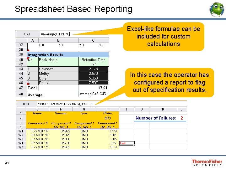 Spreadsheet Based Reporting Excel-like formulae can be included for custom calculations In this case