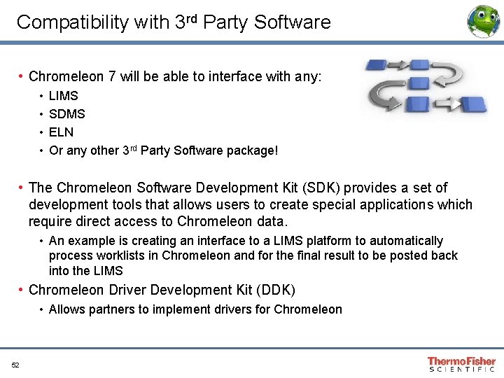 Compatibility with 3 rd Party Software • Chromeleon 7 will be able to interface