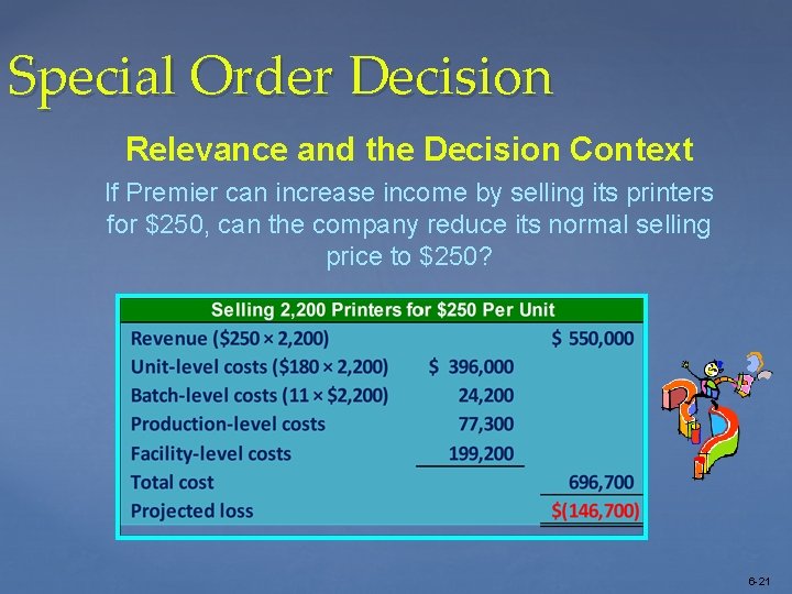 Special Order Decision Relevance and the Decision Context If Premier can increase income by