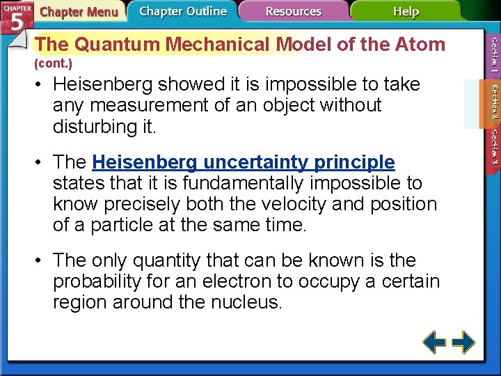 The Quantum Mechanical Model of the Atom (cont. ) • Heisenberg showed it is