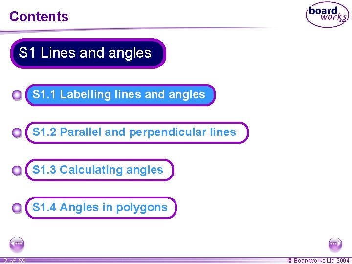 Contents S 1 Lines and angles S 1. 1 Labelling lines and angles S