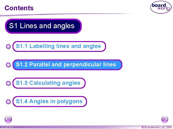 Contents S 1 Lines and angles S 1. 1 Labelling lines and angles S