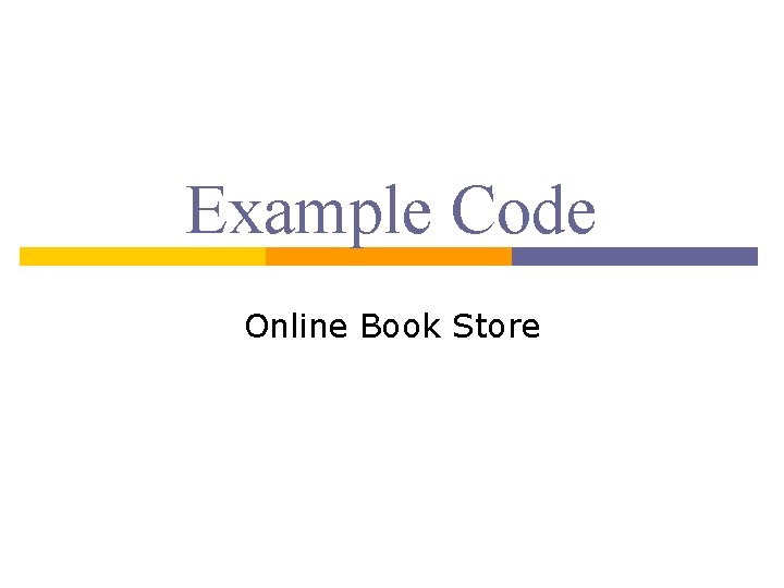 Example Code Online Book Store 