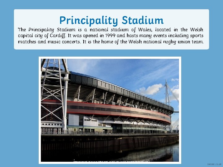 Principality Stadium The Principality Stadium is a national stadium of Wales, located in the