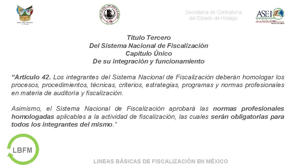 Secretaría de Contraloría del Estado de Hidalgo Título Tercero Del Sistema Nacional de Fiscalización