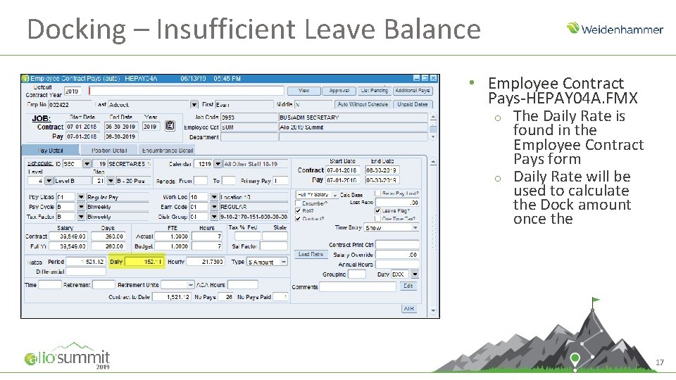 Docking – Insufficient Leave Balance • Employee Contract Pays-HEPAY 04 A. FMX o o