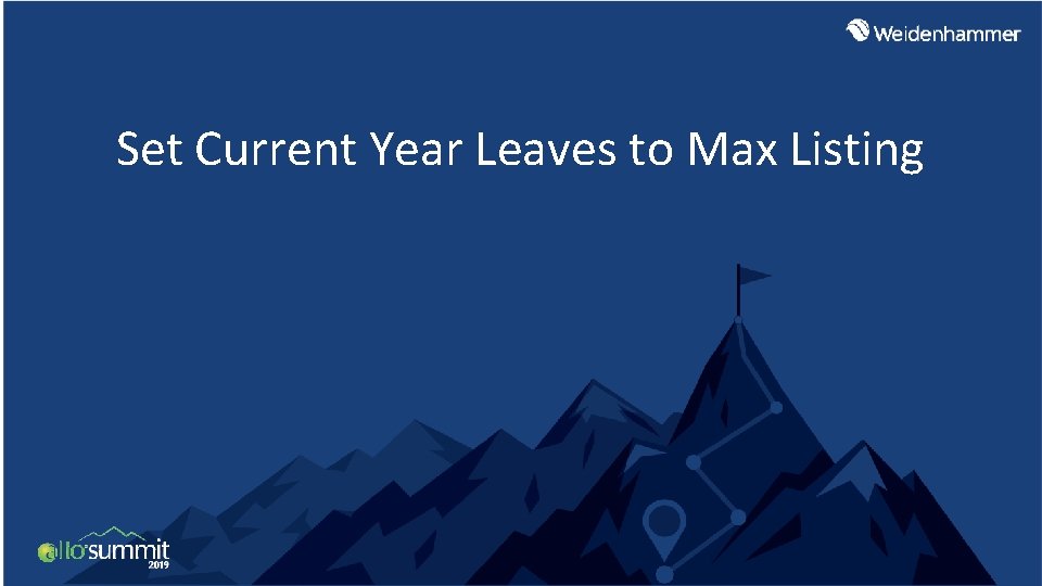 Set Current Year Leaves to Max Listing 