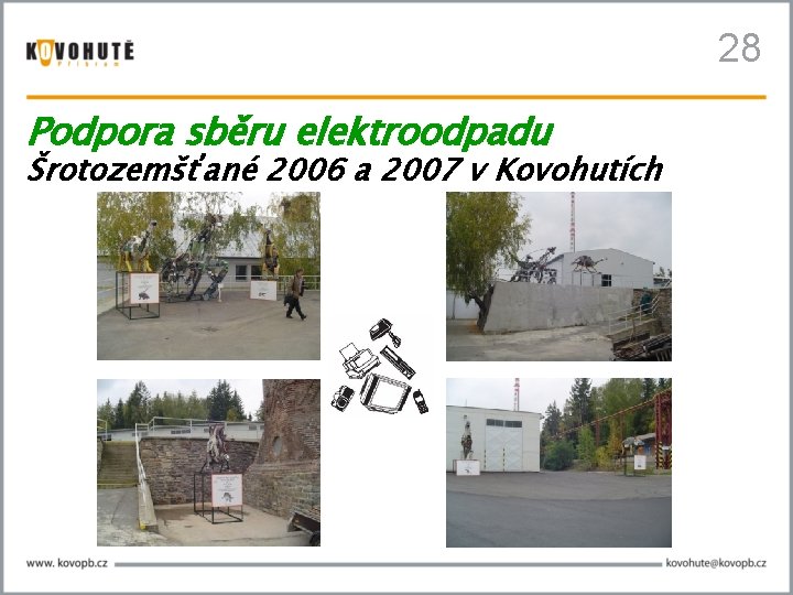 28 Podpora sběru elektroodpadu Šrotozemšťané 2006 a 2007 v Kovohutích 