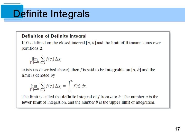 Definite Integrals 17 