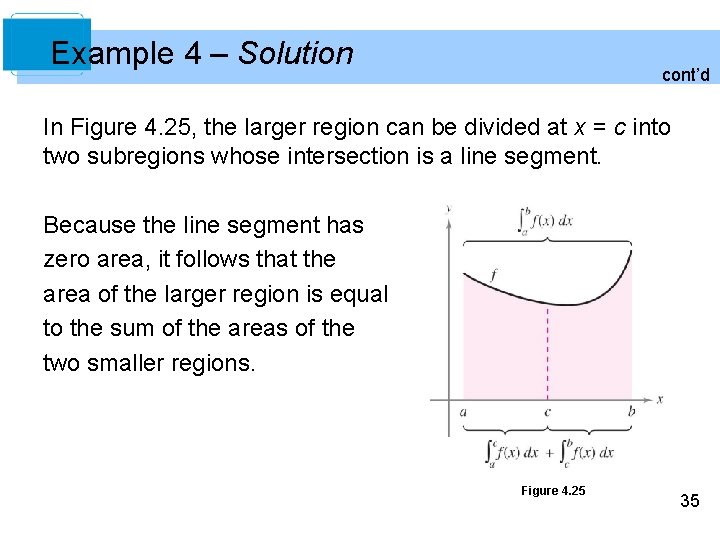 Example 4 – Solution cont’d In Figure 4. 25, the larger region can be