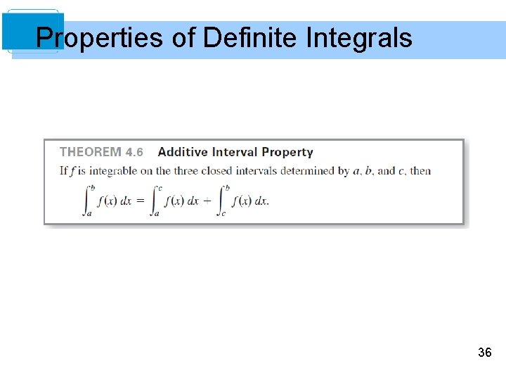 Properties of Definite Integrals 36 
